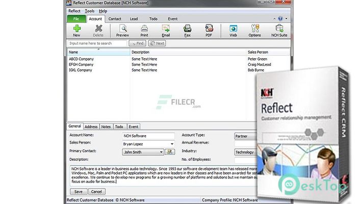 Download NCH Reflect CRM Customer Database  3.01 Free Full Activated